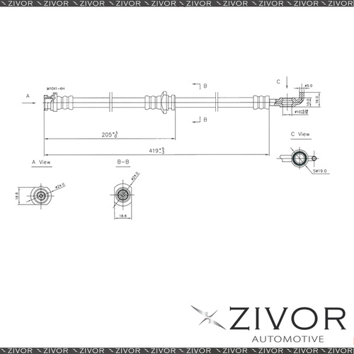PROTEX Hydraulic Hose-Front For HOLDEN JACKAROO L1 4D SUV 4WD 1988-1992 #H1789