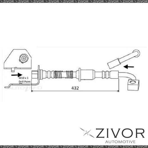 PROTEX Hydraulic Hose - Rear For Ford Falcon BA 4.0L 4D Sedan 2002-2005 #H1906