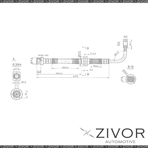 PROTEX Hydraulic Hose-Front For FORD FAIRLANE BF 4D Sdn RWD 2005-2007 #H3424