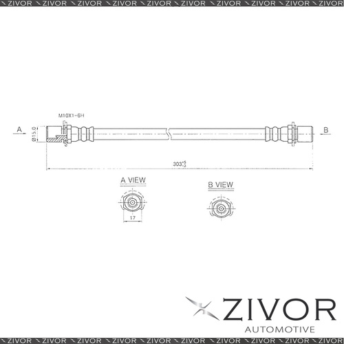 PROTEX Hydraulic Hose-Front For TOYOTA HIACE YH71R 3D Van RWD 1982-1989 #H3427