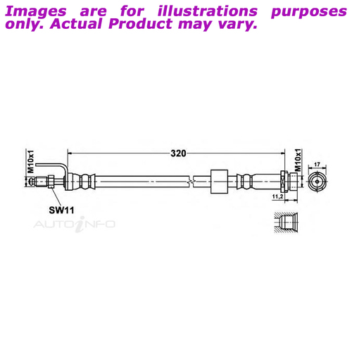 New PROTEX Hydraulic Hose - Front For FORD TRANSIT VH EXXGB 2.3L H3625