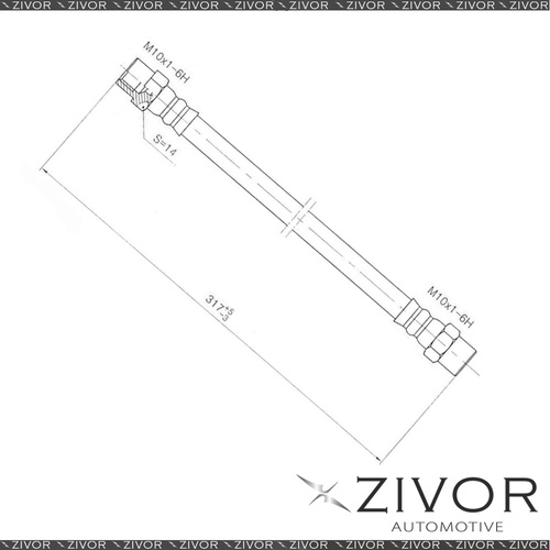 PROTEX Hydraulic Hose - Front For BMW 1602 E10 2D Sdn RWD 1971 - 1973 By ZIVOR