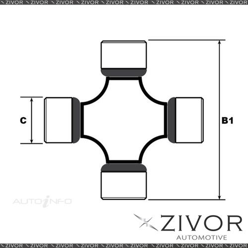 TOYO Universal Joint For FORD FAIRLANE CUSTOM ZB 3.6L 4D Sdn 221 1968-69 K5-13XR