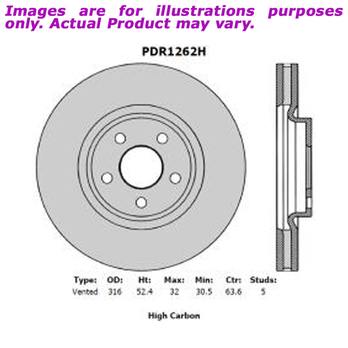 New PROTEX Disc Rotor For FORD ENDURA CA . 2.0L 4D SUV FWD PDR1262H