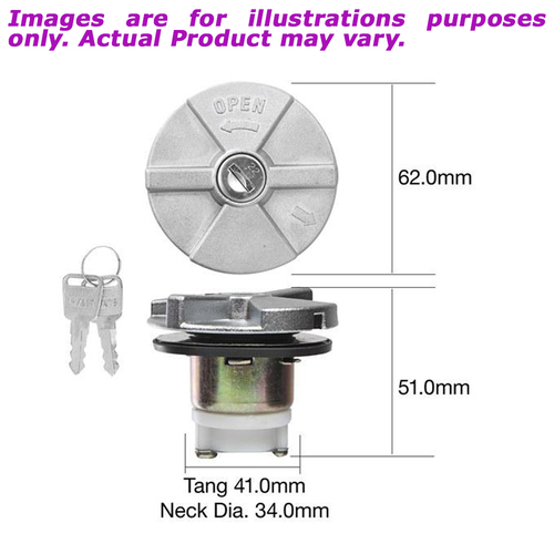 New TRIDON Fuel Cap (locking) For TOYOTA HILUX LN147R 3.0L 4D Utility TFL302