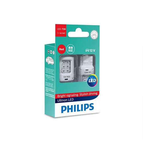 New PHILIPS Globe W21 Led Red 12V (11065Ulrx2) #11065ULRX2