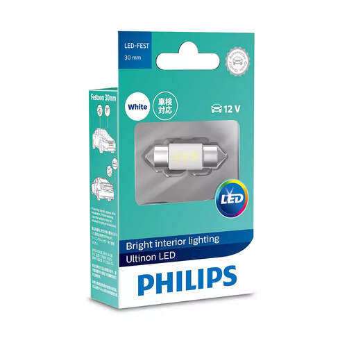New PHILIPS Globe Festoon 30Mm Led White 12V (11860Ulwx1) #11860ULWX1