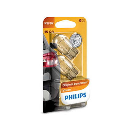 New PHILIPS Globe W21/5W 12V Twin Blister Pack (12066B2)