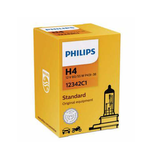 New PHILIPS Globe H4 12V 60/55W P43T-38 Single Box (12342C1)