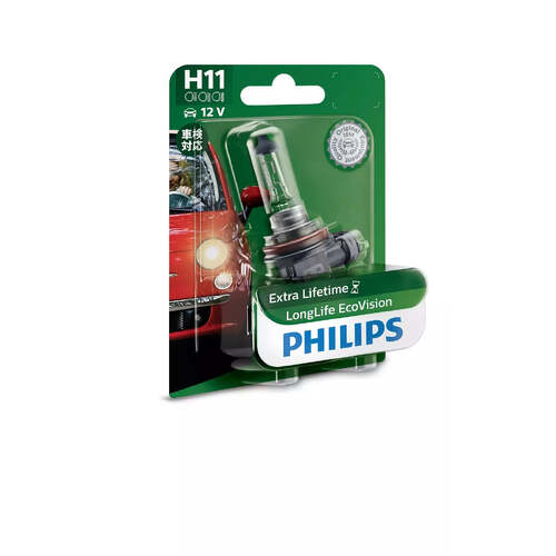 PHILIPS Globe H11 12V 55W Single Blister Pack Longlife Eco Vision (12362Llecob1)