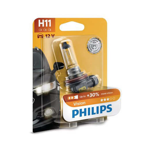 PHILIPS Globe H11 12V 55W Single Blister Pack Premium Vision 12362Prb1 12362PRB1