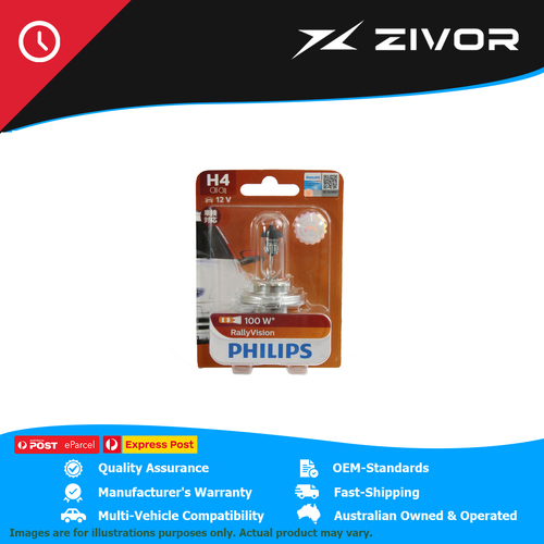 New PHILIPS Rally Vision Headlight H4 Globe 12V 130/100W-Single Bulb  #12459RAB1
