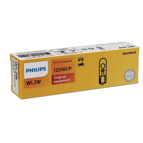 New PHILIPS Globe W12W 12V 10Pack (12516Cp) #12516CP