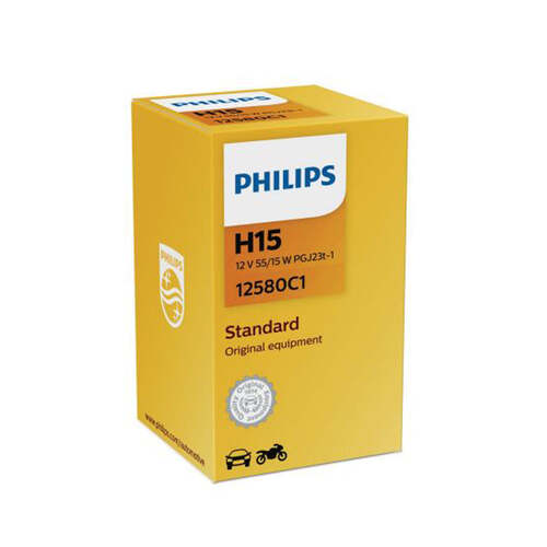 New PHILIPS Standard Car Headlight Bulb Pack of 2 #12580C1