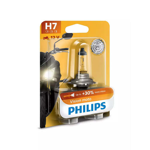 PHILIPS Globe Motorcycle H7 12V 55W Single Blister Pack Premium Vision 12972PRBW