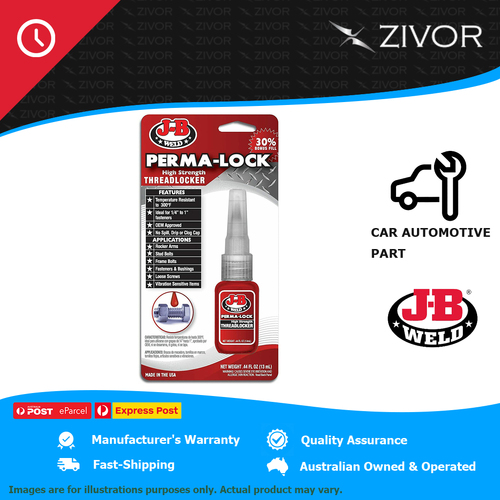New J-B WELD Oem Approved Perma-Lock Red Threadlocker High Strength 13ml 27113
