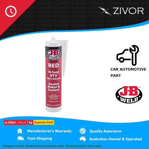 J-B WELD Hi Temp Red Gasket Maker & Sealant RTV Silicone Cartridge 300ml 31914