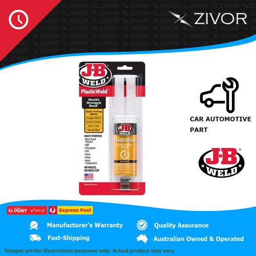New J-B WELD Quick Setting Plasticweld Syringe 5 Min Epoxy -25ml 50132