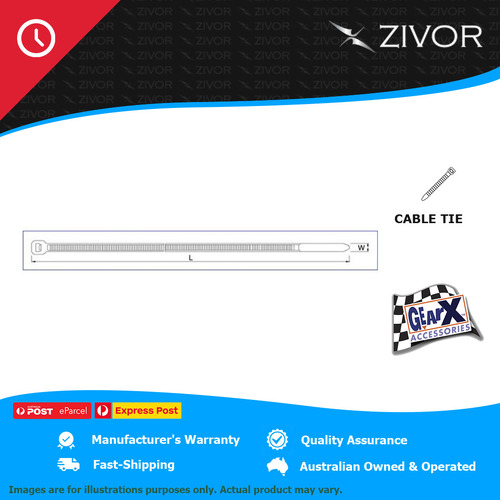 New GEAR-X High Tensil, low insertion force Cable Tie 380X13mm CT38013-100N