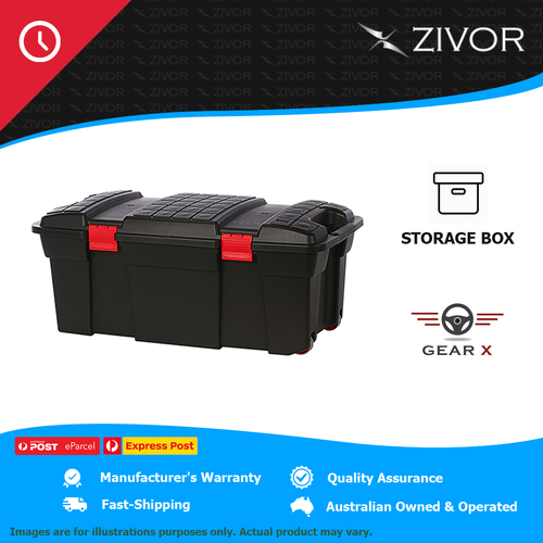 GEAR-X Heavy Duty Black 65 Litre Action Storage Box 800mm x 409mm x 341mm DK-65