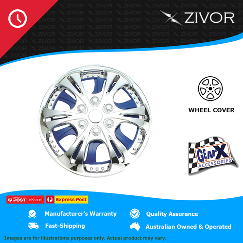 New GEAR-X Blue Spinner Single NATRIX Wheel Cover 15'' GXS14B-15-1