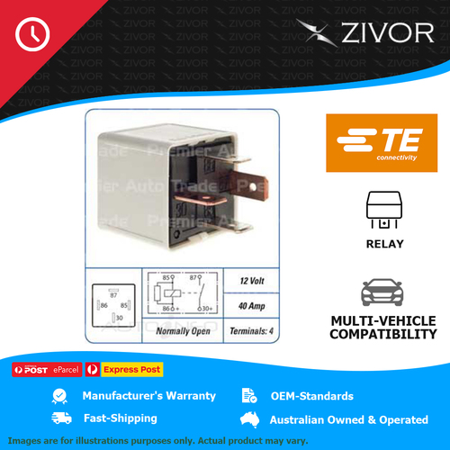 New TE AUTOMOTIVE 12V 40 Amp 4 Terminals Relay - 40 amp For FPV GT-E REL-005