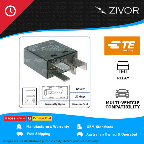 New TE AUTOMOTIVE 12V 20 Amp 4 Terminals Relay For FPV F6 REL-011