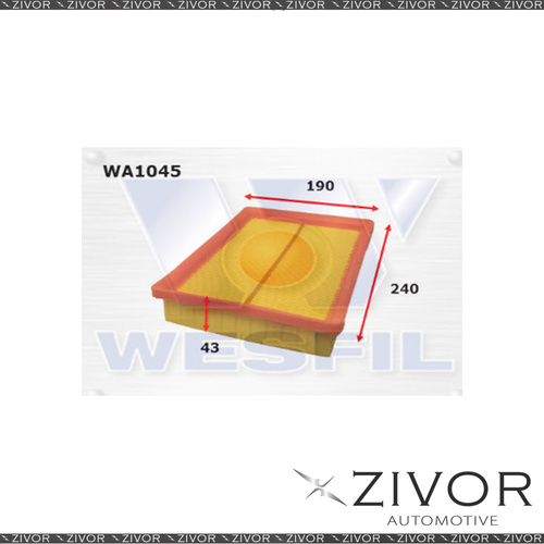 Wesfil Air Filter For Kia Optima 2.5L V6 06/00-02/03 - WA1045 *By Zivor*