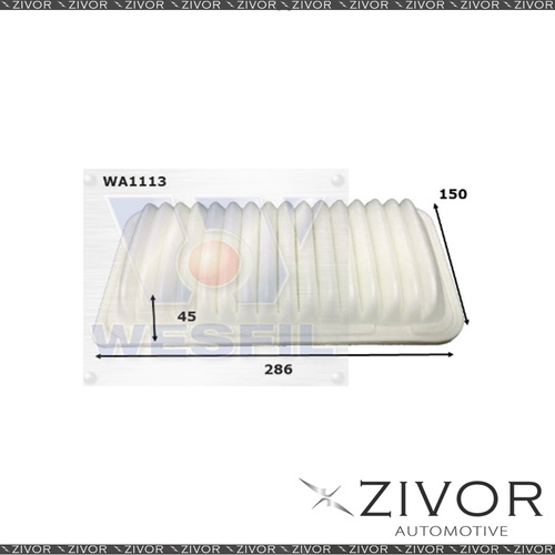 Wesfil Air Filter For Toyota Corolla 1.8L 12/01-04/07 - WA1113 *By Zivor*