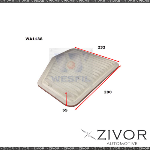 Wesfil Air Filter For Lexus GS450H 3.5L V6 05/06-04/12 - WA1138 *By Zivor*