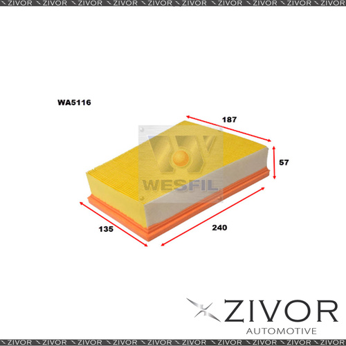Wesfil Air Filter For Renault Megane 2.0L 12/03-10/10 - WA5116 *By Zivor*