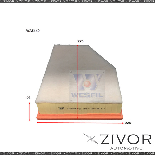 Wesfil Air Filter For BMW 740D 3.0L 11/15-on - WA5440 *By Zivor*