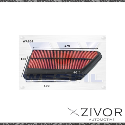 Wesfil Air Filter For Honda Integra 1.8L 06/89-1992 - WA869 