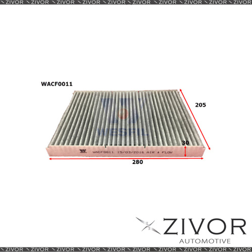 WESFIL CABIN Filter For Volkswagen Beetle 1.6L 2001-10/11 -WACF0011* By Zivor*