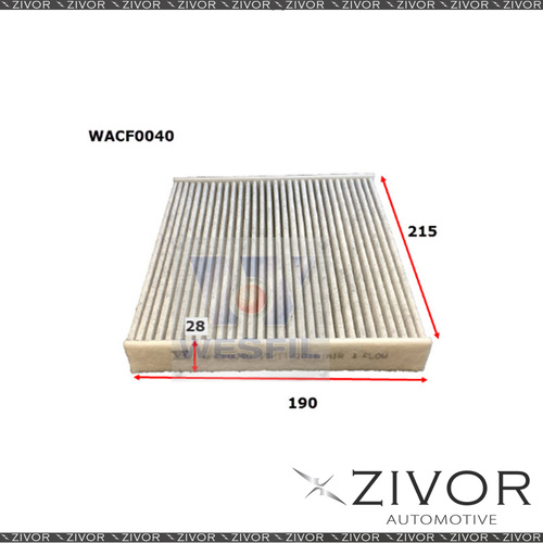 WESFIL CABIN Filter For Lexus ES300H 2.5L 11/13-07/18 -WACF0040* By Zivor*