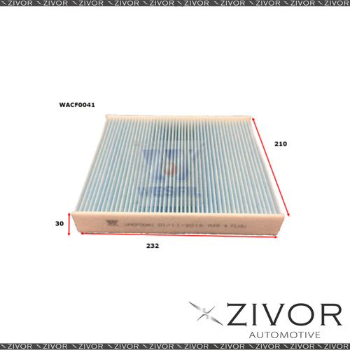 WESFIL CABIN Filter For Volvo C30 2.5L T5 03/07-on -WACF0041* By Zivor*