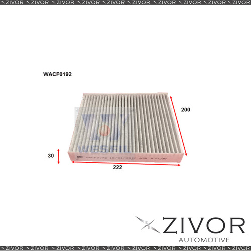 WESFIL CABIN Filter For Lexus GS300H 2.5L 12/13-on -WACF0192* By Zivor*
