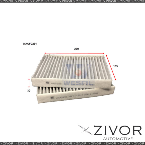 WESFIL CABIN Filter For BMW 640i 3.0L 07/17-on -WACF0251* By Zivor*