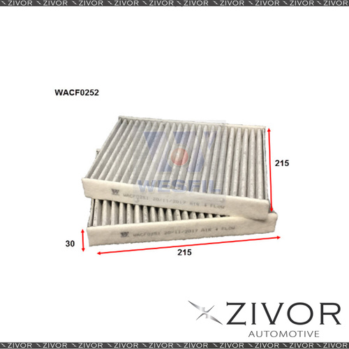 WESFIL CABIN Filter For Iveco Daily 3.0L TD 05/15-on -WACF0252* By Zivor*