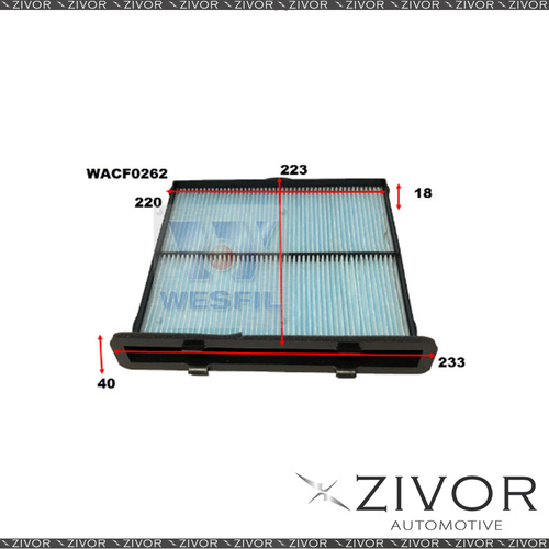 New WESFIL CABIN Filter For Subaru XV 2.0L 05/17-on -WACF0262