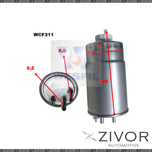 COOPER FUEL Filter For Fiat Ducato 2.3L JTD 02/12-10/14 -WCF311* By Zivor*