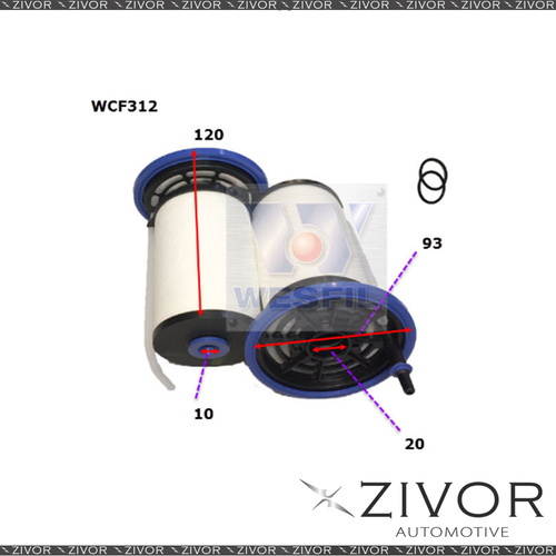 COOPER FUEL Filter For Fiat Doblo 2.0L JTD 11/14-on -WCF312* By Zivor*