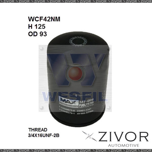 New NIPPON MAX FUEL Filter For Isuzu FVD34 7.1L TD 01/03-12/07 -WCF42NM