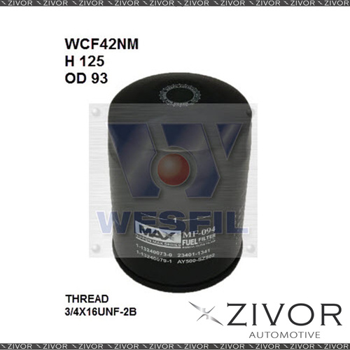 New NIPPON MAX FUEL Filter For Isuzu FRR34 7.8L TD 01/03-12/07 -WCF42NM