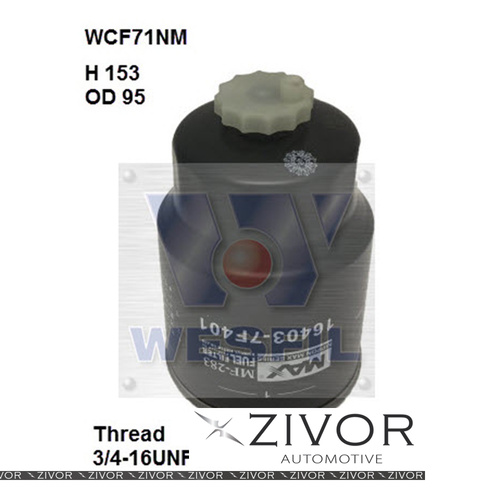 New NIPPON MAX FUEL Filter For Nissan Pathfinder 2.5L TD 07/05-06/06 -WCF71NM