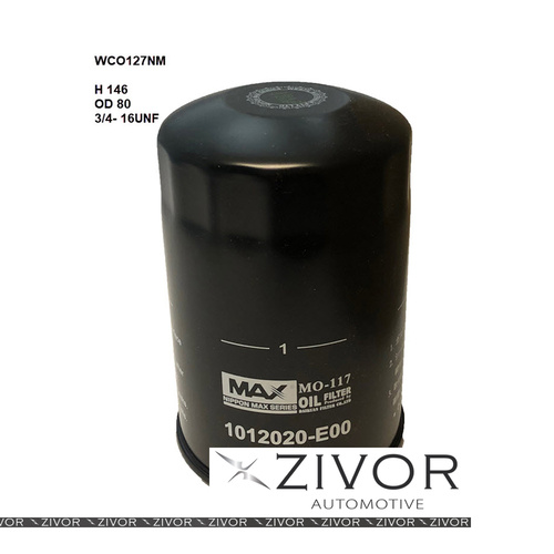 New NIPPON MAX Oil Filter For GREAT WALL SA220 2.2L 06/09-01/13 - WCO127NM