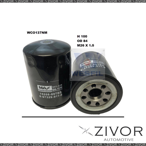 NIPPON MAX Oil Filter For Isuzu NKR77 3.0L TD 01/03-01/08 - WCO137NM  *By Zivor*