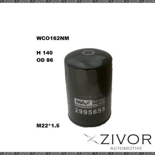 NIPPON MAX Oil Filter For Fiat Ducato 3.0L JTD 02/12-on - WCO162NM  