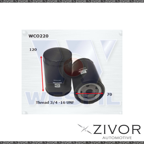 COOPER Oil Filter For LDV V80 2.5L TD 01/15-on - WCO220  