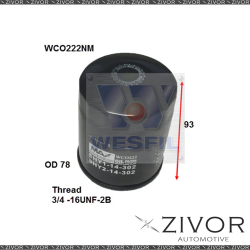 NIPPON MAX Oil Filter For Mazda 6 2.2L TD 09/16-on - WCO222NM  